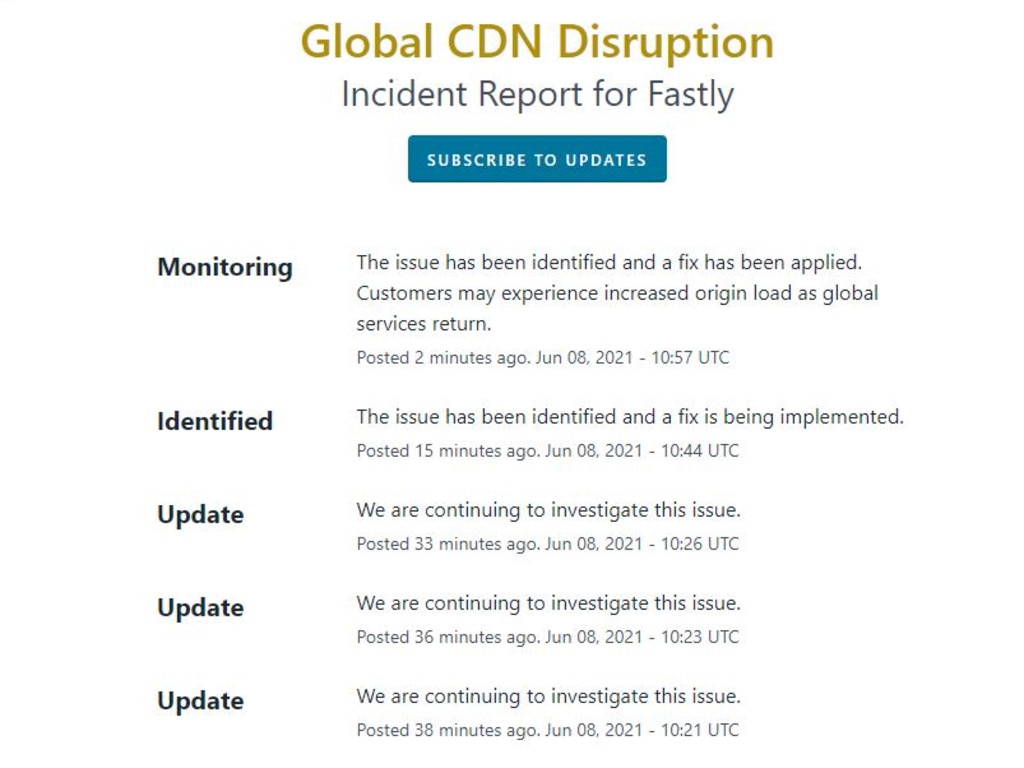 Internet down: global, news sites down including BBC, New York SMH, Age | — Australia's leading news site