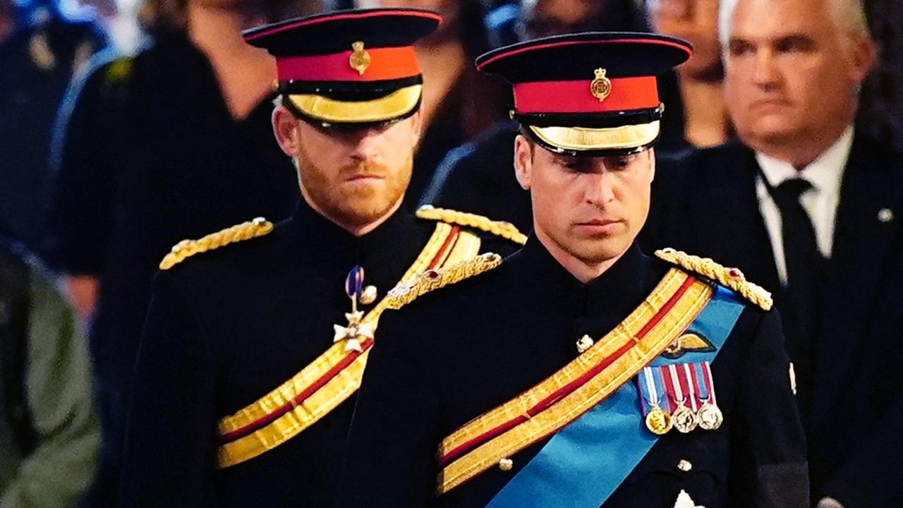 Harry was permitted to wear his military uniform for a vigil as the Queen lay in state. Picture: AFP.