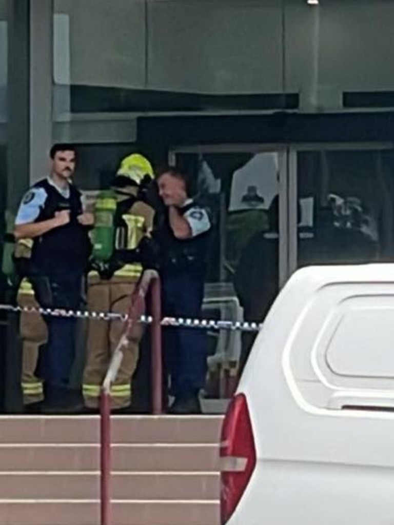 One witness said a person threw an incendiary device into the office. Picture: Facebook