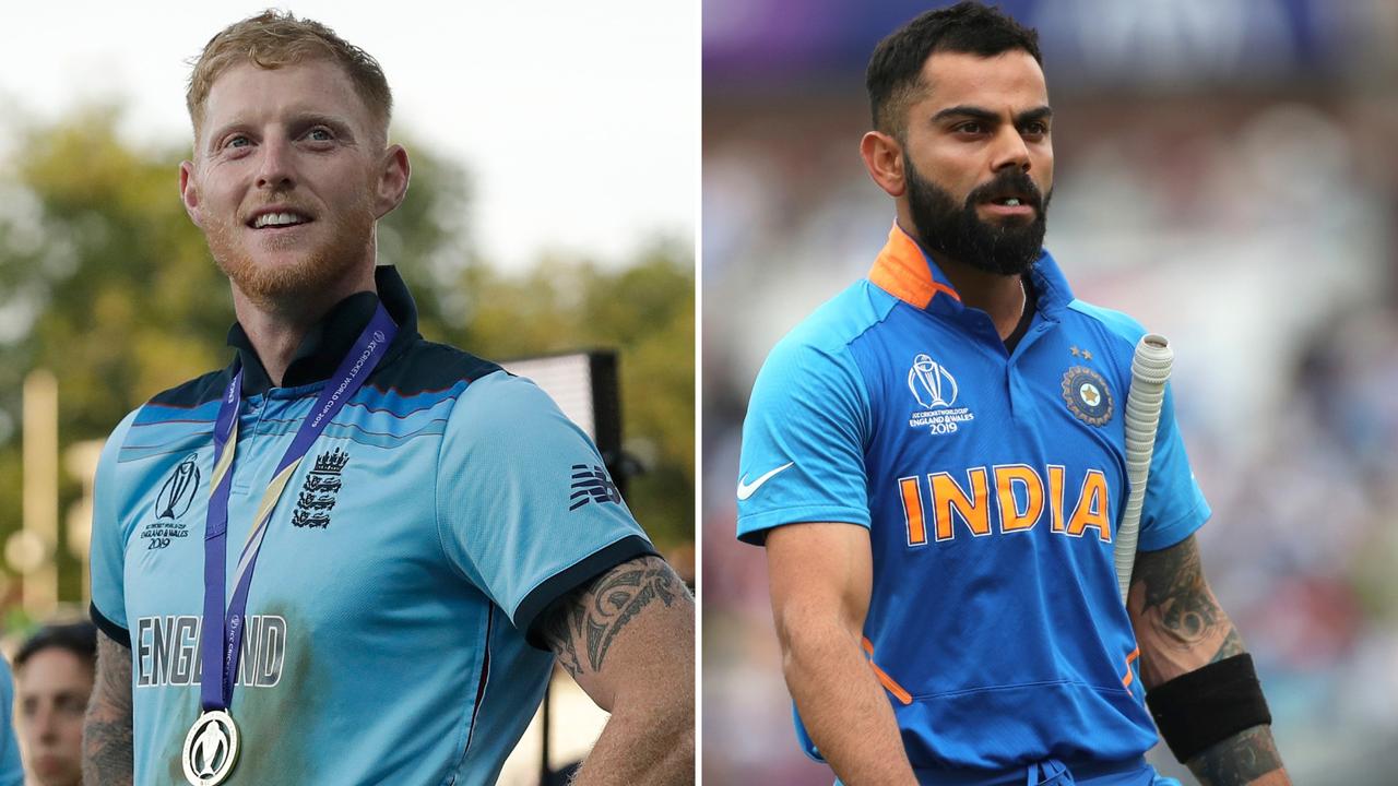 Ben Stokes with his World Cup medal, Virat Kohli trudging off in his final innings of the tournament.