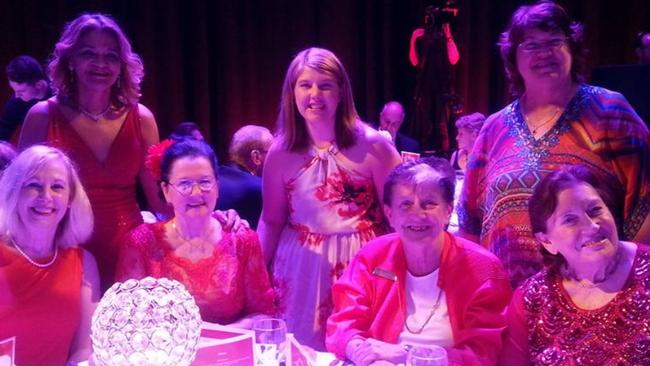 Soroptimist International Bayside members at Diner en Rouge raising money for housing for domestic violence in the Redlands