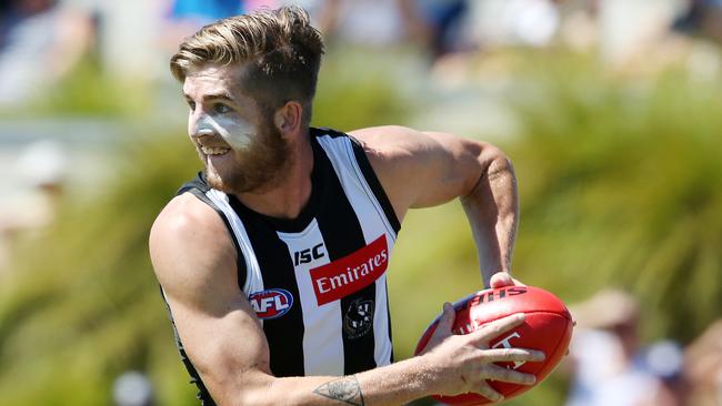 Sam Murray showed plenty in his first Collingwood appearance. Picture: Michael Klein.