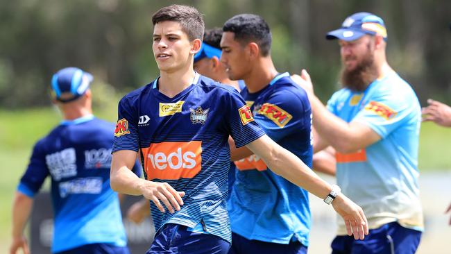 Jayden Campbell will fulfil his childhood dream when he runs out for the Titans in the NRL on Saturday night. Picture: Adam Head