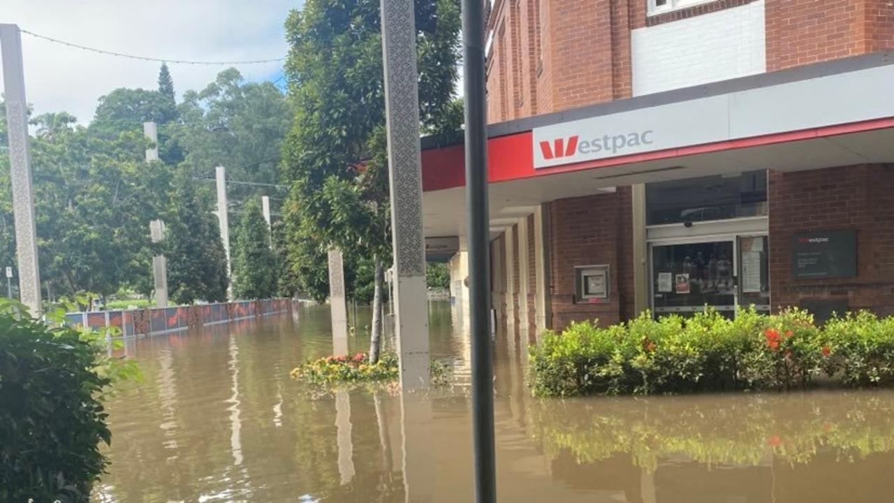 Mary Street in Gympie under water on Sunday.