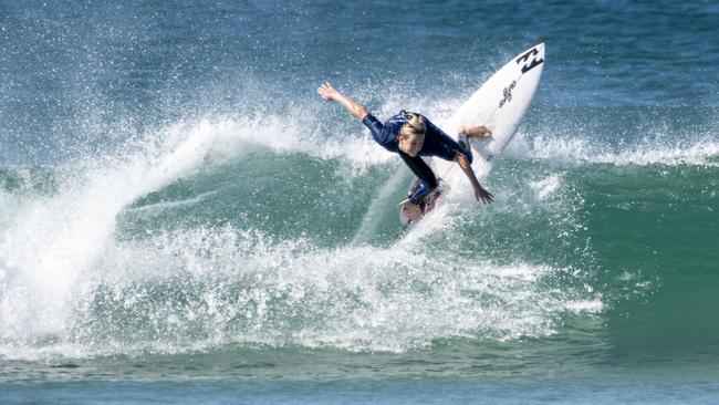 Coff Harbour's Will Martin in action at the 2023 Oz Grom Open at Lennox Head on July 7. Picture: Ethan Smith