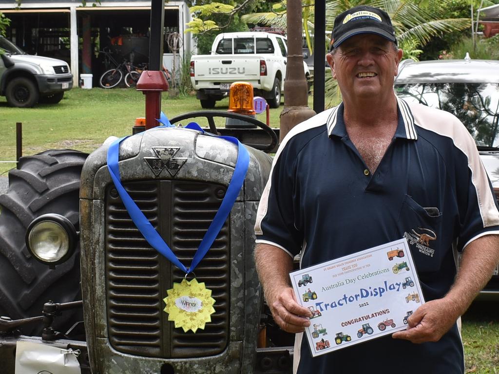 Chris Morley wins best beach tractor at St Helens Australia Day Celebration, January 26, 2022. Picture: Madeleine Graham