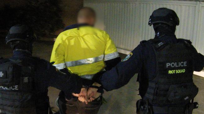 Police arrest Sharp after an investigation by the Fixated Persons Unit. Picture: NSW Police.