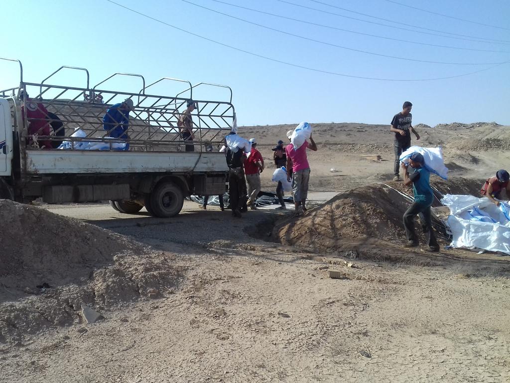 The Syria Arab Red Crescent truck used to pick up food drops and also used as an ambulance. Picture: Supplied