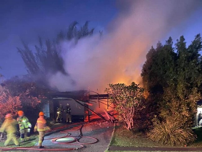 Authorities are investigating a "suspicious" house fire in Narangba.