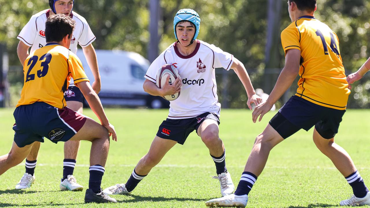 Buildcorp Emerging Reds Cup day one action between South East Queensland's Under-15s and Brisbane White Under-15s. Picture credit: QRU Media/ Erick Lucero.