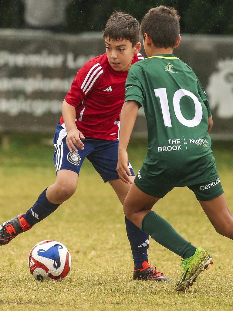 QAS V Michelton FC in the Premier Invitational Football Carnival at Nerang. Picture: Glenn Campbell