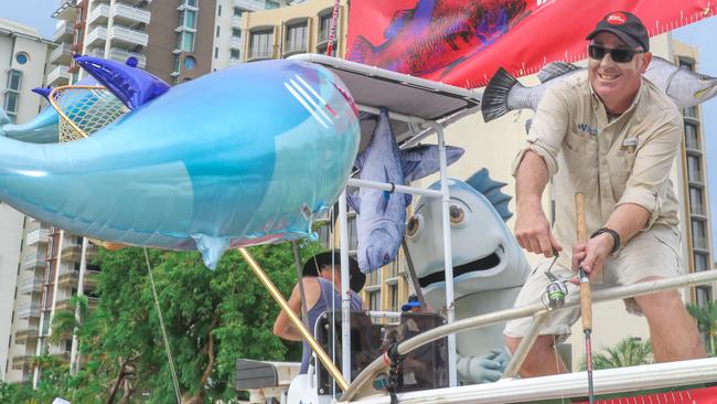 Andy Warton in the annual Christmas Pageant and Parade down the Esplanade and Knuckey Streets. Picture: Glenn Campbell