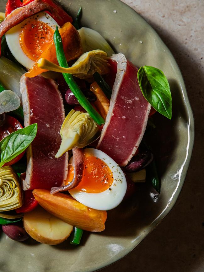 Bright, colourful and delicious, with a mixture of cooked and raw ingredients. This salad is a classic for a reason.