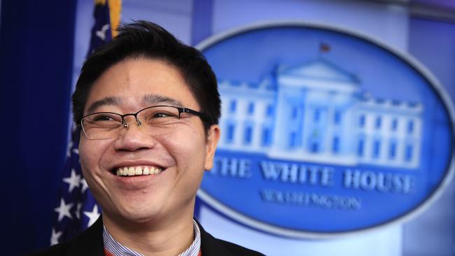 Ji Seong-ho speaks to reporters at the White House on Wednesday. Picture: AP