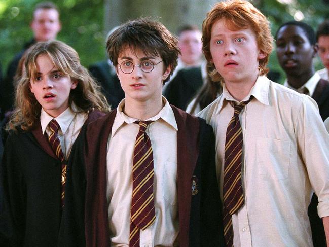 Emma Watson as Hermione, Daniel Radcliffe as Harry Potter and Rupert Grint as Ron Weasley in Warner Bros’ Harry Potter films, which are being adapted for TV. Picture: Warner Bros/Murray Close