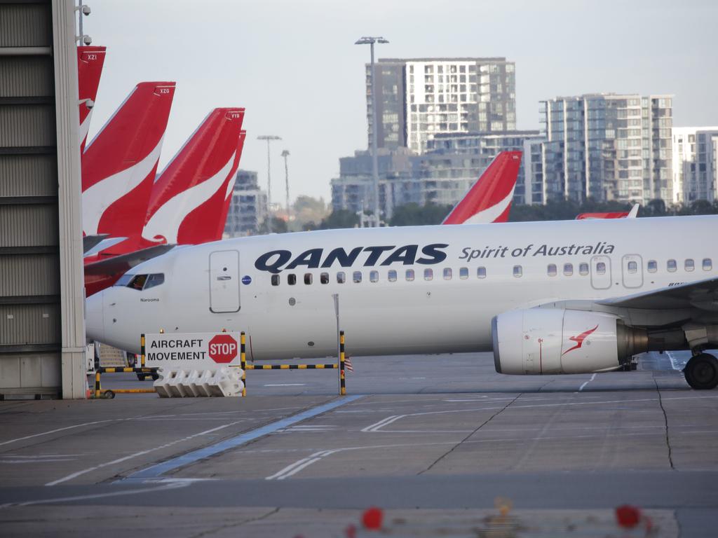 Planes on the tarmac at Sydney Airport. Picture: NCA NewsWire / Christian Gilles