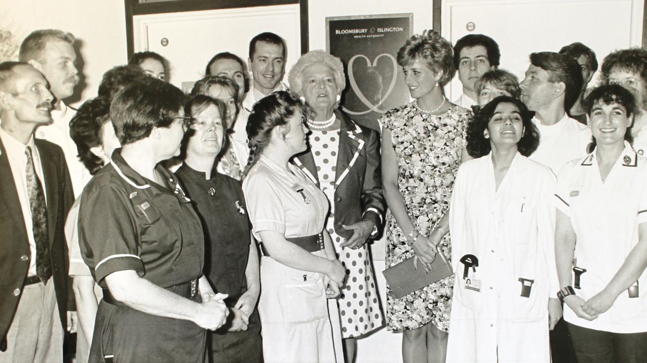 In 1991, US first lady Barbara Bush and Princess Diana opened an HIV-AIDS ward.