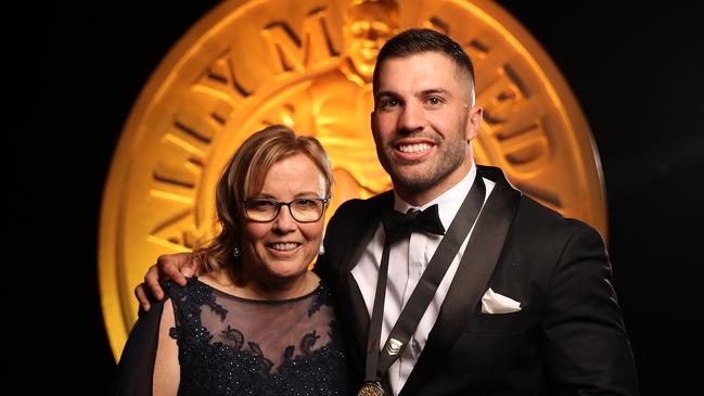 Tedesco with his mum Rosemary during the 2019 Dally M Awards. Picture: Brett Costello