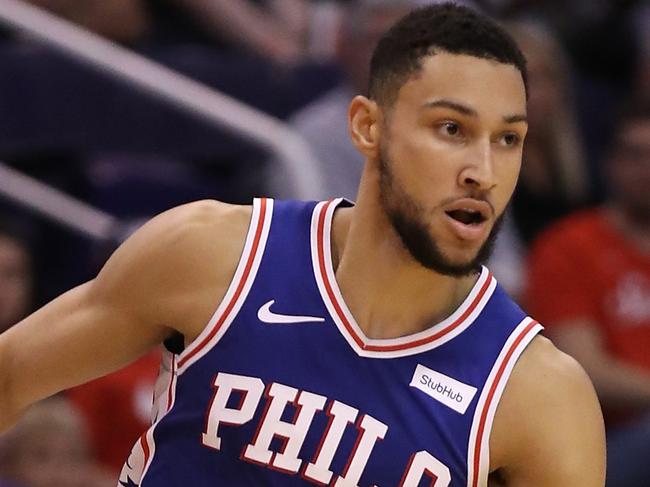 PHOENIX, ARIZONA - NOVEMBER 04: Ben Simmons #25 of the Philadelphia 76ers handles the ball during the first half of the NBA game against the Phoenix Suns at Talking Stick Resort Arena on November 04, 2019 in Phoenix, Arizona. The Suns defeated the 76ers 114-109. NOTE TO USER: User expressly acknowledges and agrees that, by downloading and/or using this photograph, user is consenting to the terms and conditions of the Getty Images License Agreement   Christian Petersen/Getty Images/AFP == FOR NEWSPAPERS, INTERNET, TELCOS & TELEVISION USE ONLY ==