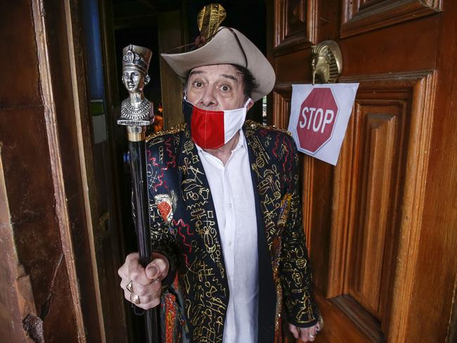 Molly Meldrum has locked down his home during the COVID-19 pandemic. Picture: David Caird