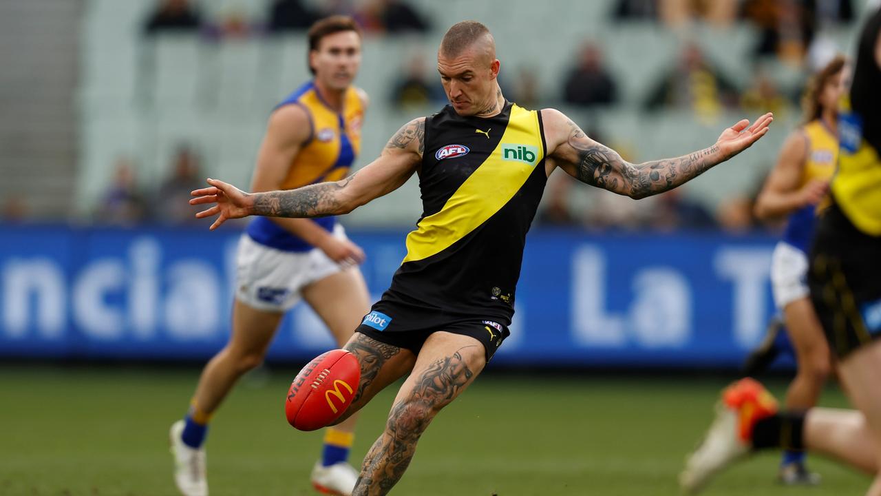 Martin in Round 16 against the West Coast Eagles on July, 3, 2022 at the MCG. Martin injured his hamstring during the game and has been in recovery since. Picture: Michael Willson/AFL Photos via Getty Images.