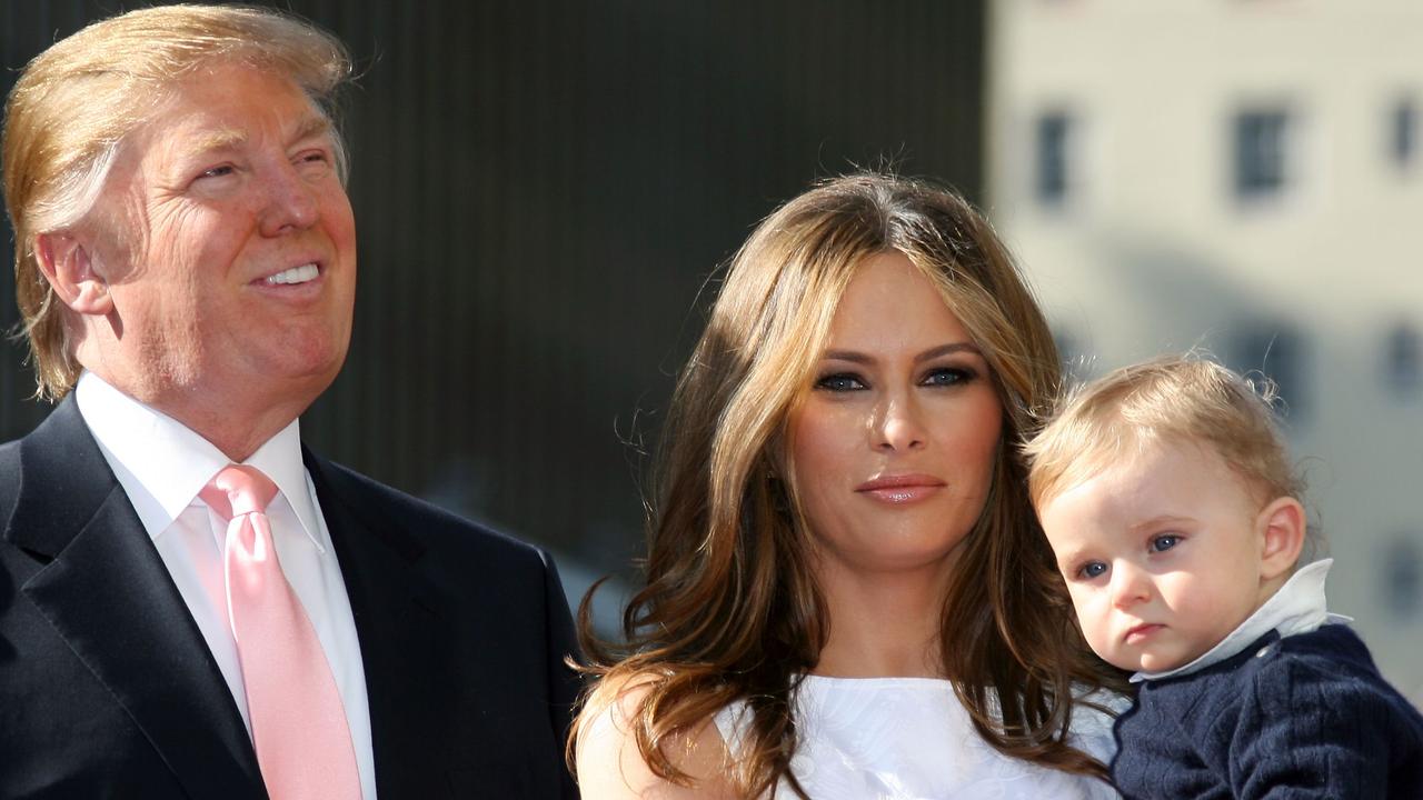 In March 2006, Melania gave birth to a son named Barron William Trump. People magazine reported at the time that Donald chose the name Barron, and Melania, William. Melania’s nickname for her son is “mini-Donald” and he speaks fluent Slovene. Here, they are pictured in 2007 when Donald was honoured with a star on the Hollywood Walk of Fame. Picture: AFP