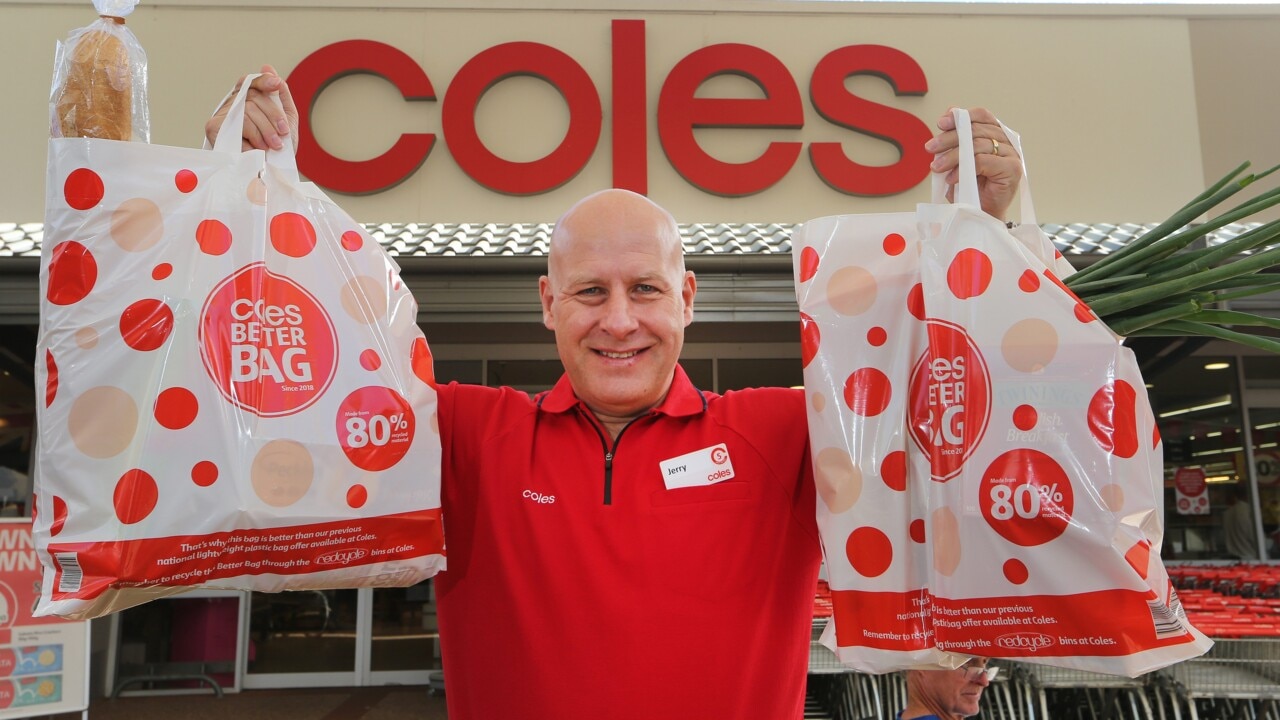 Coles plastic shop bag recycling