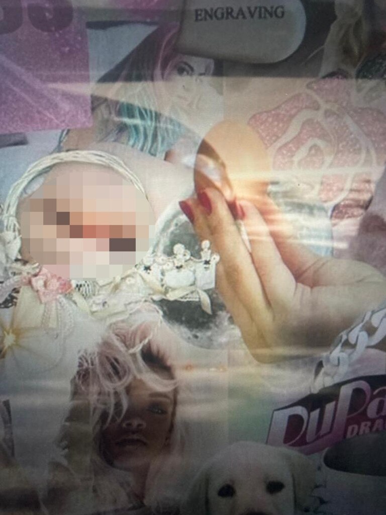 Some of the explicit images that were on display. (Blurring added by The Telegraph.)