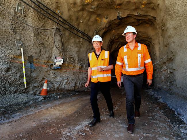 03/11/16 - Official opening of the Tjati Decline, OZ Minerals mine development at Carrapateena on Pernatty station, 160km north of Port Augusta. Chris Larson (L) head of the Kokatha Aboriginal Corporation, and OZ Minerals CEO Andrew Cole, at the site. Picture Dean Martin