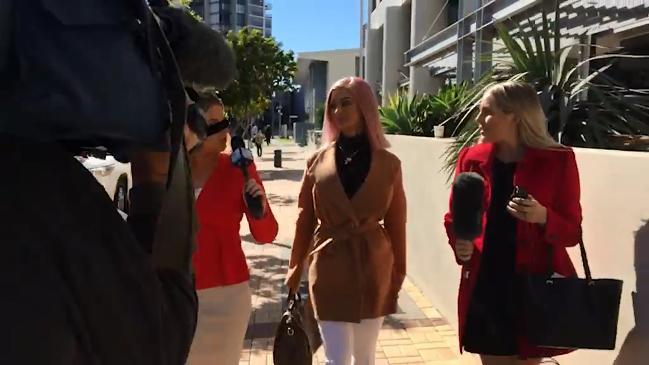 Allaina Vader - the girlfriend of Insta-bikie Benjamin Geppert - leaves Southport Courthouse