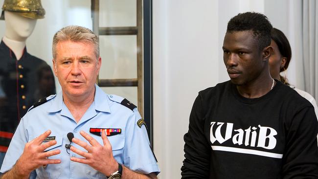 Malian immigrant Mamoudou Gassama was given French citizenship and a job at the Paris Fire Brigade after his heroic rescue of a child dangling from a fourth storey balcony. (Pic: Erwan Thepault/AFP)