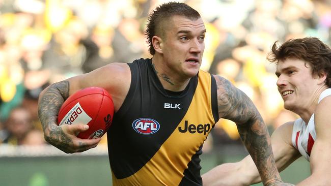 Richmond star Dustin Martin walked away from a press conference. Picture: Colleen Petch