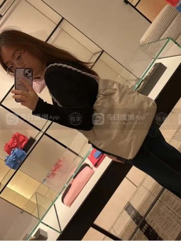 The last photo Ms Cheng took, a selfie sent to her fiance while shopping at Westfield, before she was tragically murdered. Picture: sydneytodaynews