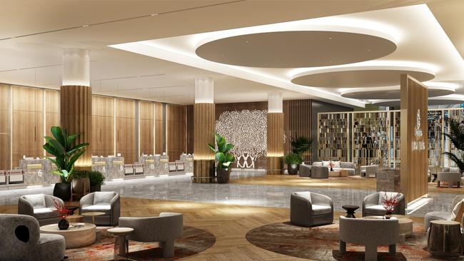 Emirates’ First Class check-in area in Terminal 3 at Dubai International Airport.