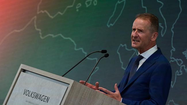 Volkswagen CEO Herbert Diess. Volkswagen plans to double the size of its manufacturing plant in Chattanooga, Tennessee. Picture: AFP