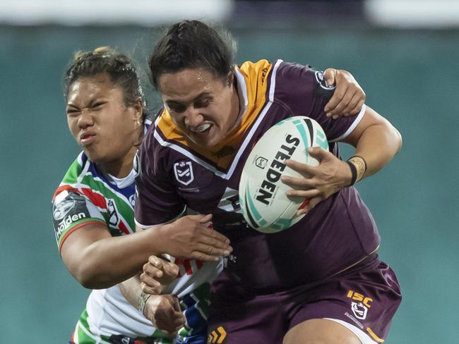 Gray in action for the Broncos’ NRL Women’s side. Picture: AAP Image/Craig Golding