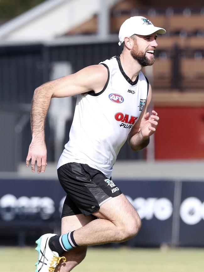 Matthew Broadbent trains at Alberton Oval. Picture SARAH REED