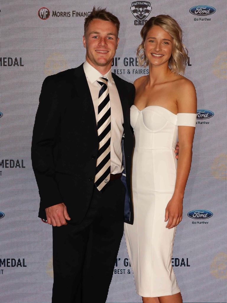 Lincoln McCarthy and Tayla Fromm. Carji Greeves red carpet arrivals. Picture: Peter Ristevski