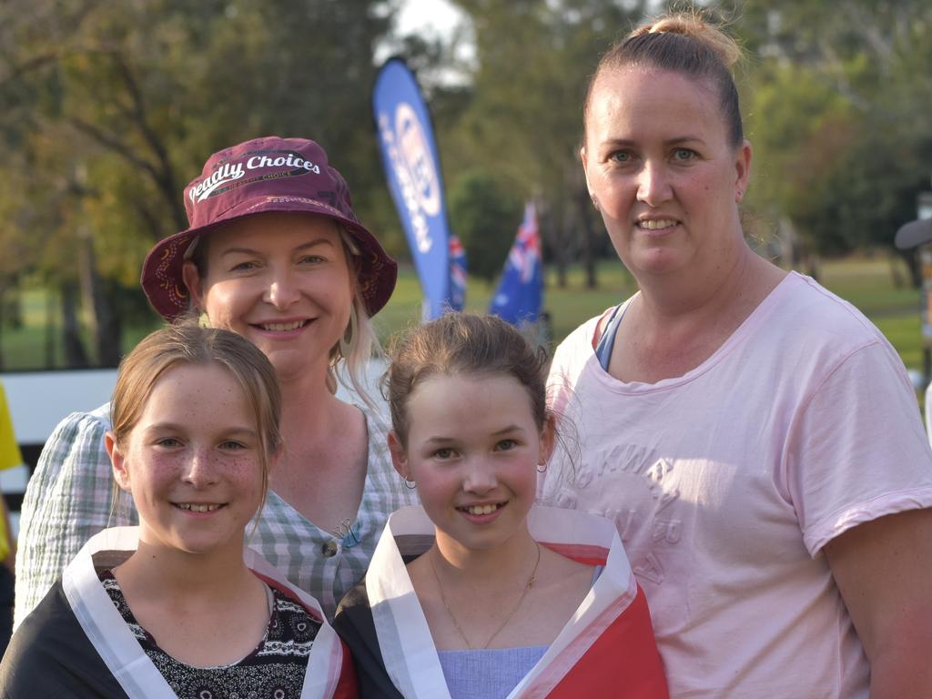 The Gold Coast's Nicole Perry and Tracy Parkinson (back) with Billie Thompson and Taniesha Parkinson at the Rockhampton Golf Club in the lead-up to the US Kids Golf Foundation Australian Open being played on September 27 and 28.