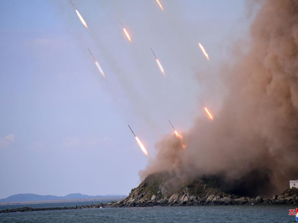 North Korea’s recent missile tests were designed to send “clear warning” to enemies. Picture: KCNA / AFP / South Korea OUT