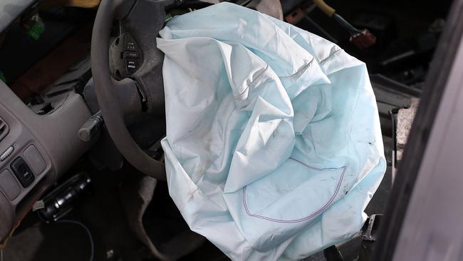 A deployed airbag seen in a 2001 Honda Accord. Picture: Joe Raedle/Getty Images