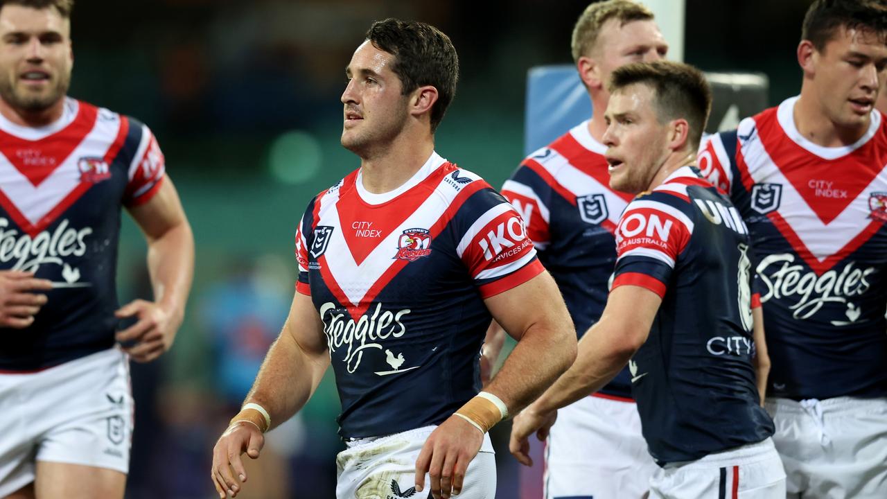 Nat Butcher scored four tries for the Roosters in their 12-try romp against the Tigers. Picture: Scott Gardiner/Getty Images