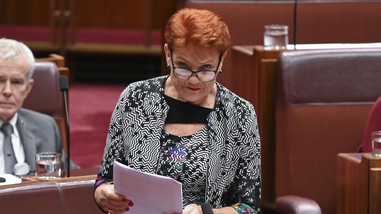 Senator Hanson refused to retract her earlier statements about Mehreen Faruqi. Picture: Martin Ollman/NCA NewsWire.