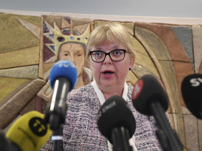 Swedish prosecutor Eva-Marie Persson said that her office would “constantly review” the state of the investigation. Picture: AP