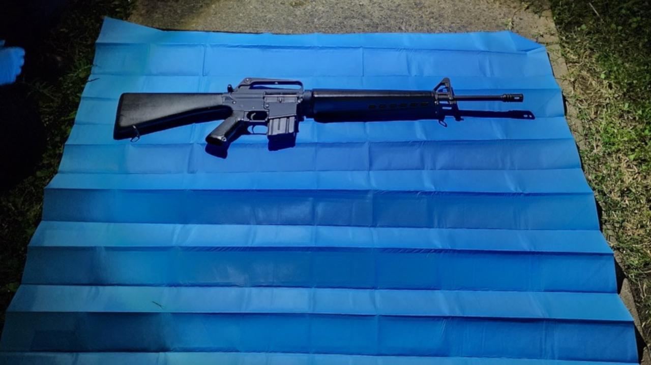 A semi-automatic assault rifle uncovered during the operation. Picture: NSW Police Force