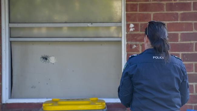 Bullets were fired at the window. Picture: NCA NewsWire / Roy VanDerVegt