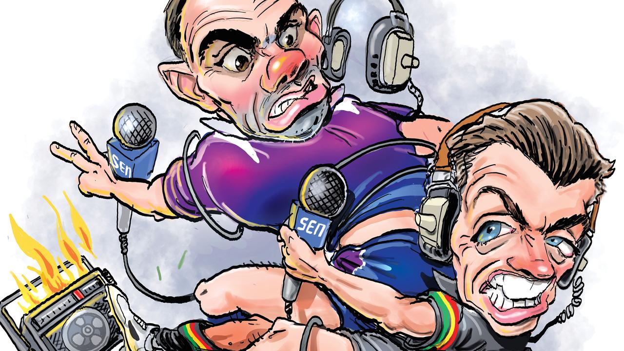 The radio wars between Cameron Smith and Greg Alexander have begun. Art by Boo Bailey.