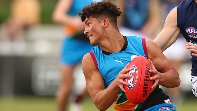 Jake Rogers had a stellar 2023 year that helped rocket him up draft boards. (Photo by Chris Hyde/AFL Photos/via Getty Images)