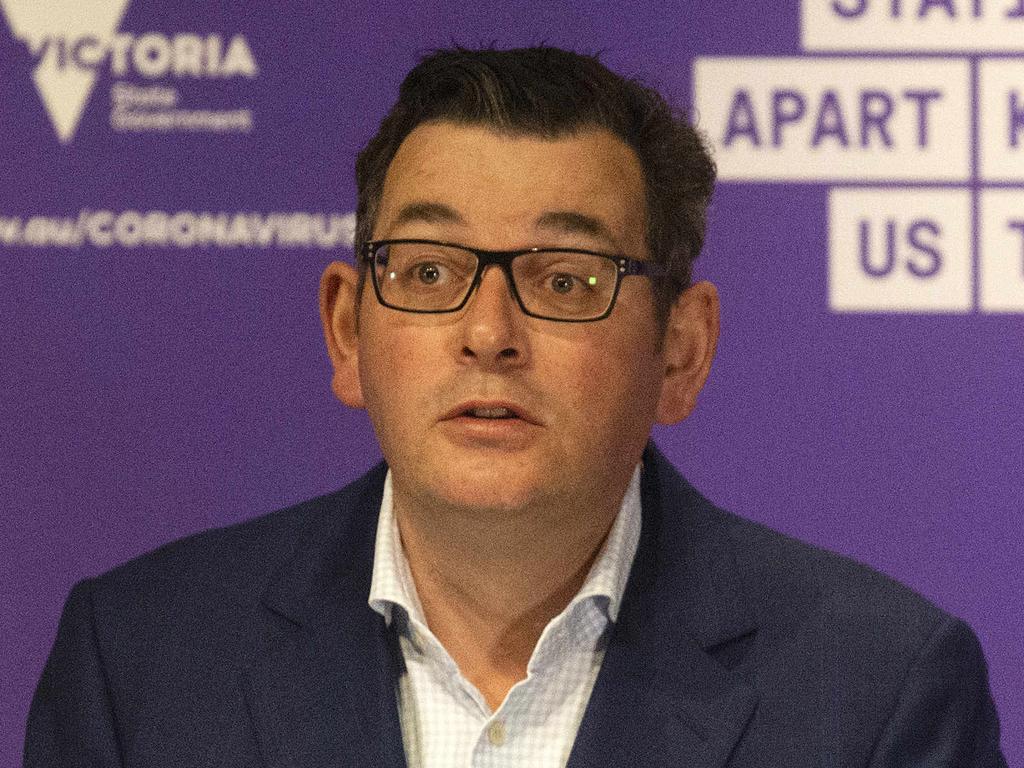 Premier Daniel Andrews announces three aged-care homes will now be managed by the State Government. Picture: Sarah Matray/NCA NewsWire