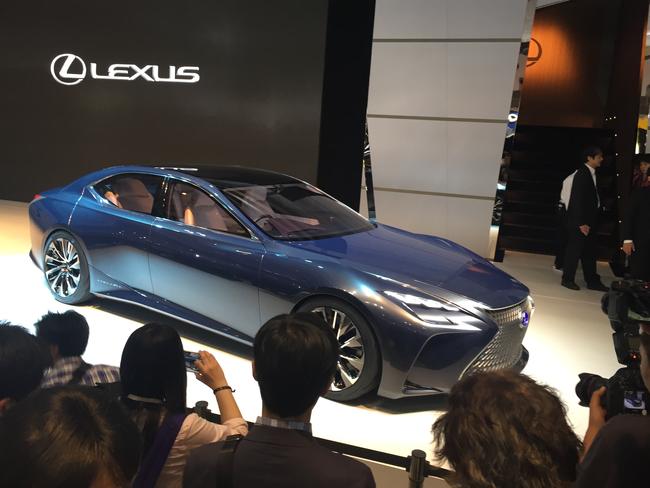 Mass excitement ... the Lexus concept car has pulled focus at the Tokyo Motor Show. Picture: Richard Blackburn